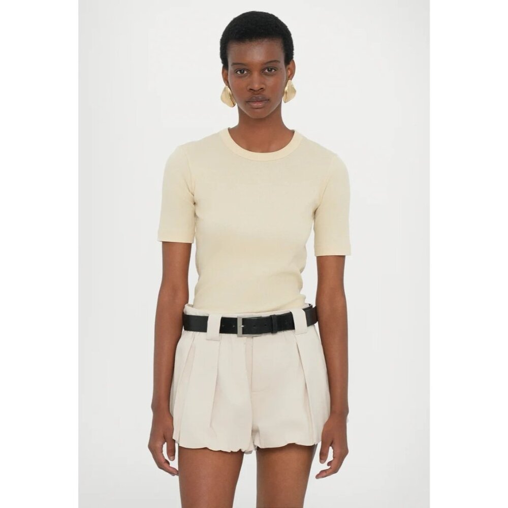 Sea Adele Sportswear Bubble Shorts in Oat 4 New Womens Puffy Chino Cotton - Picture 13 of 15